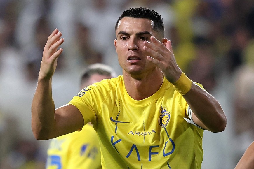 Soccer Football - Saudi Pro League - Al Nassr v Al Ahli - Al-Awwal Park, Riyadh, Saudi Arabia - September 22, 2023
Al Nassr's Cristiano Ronaldo reacts REUTERS/Ahmed Yosri