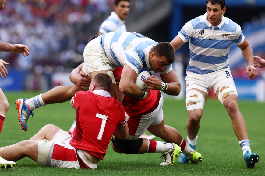 Rugby Union - Rugby World Cup 2023 - Quarter Final - Wales v Argentina - Orange Velodrome, Marseille, France - October 14, 2023 
Argentina's Facundo Isa in action REUTERS/Stephanie Lecocq