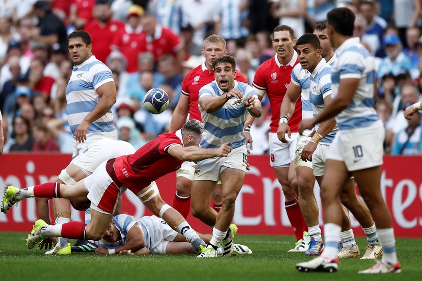 Rugby Union - Rugby World Cup 2023 - Quarter Final - Wales v Argentina - Orange Velodrome, Marseille, France - October 14, 2023 
Argentina's Juan Cruz Mallia in action REUTERS/Benoit Tessier