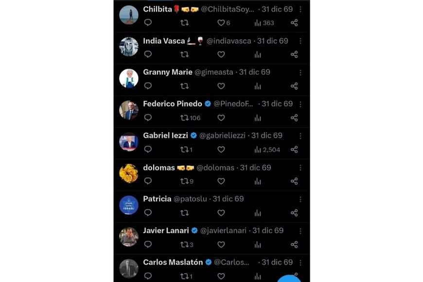 Algunos ejemplos de los fallos de X.