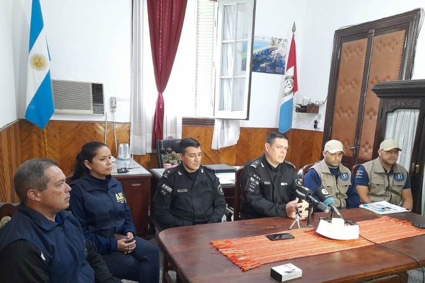 La conferencia de prensa llevada a cabo en la Jefatura de la Unidad Regional XIV de San Javier.