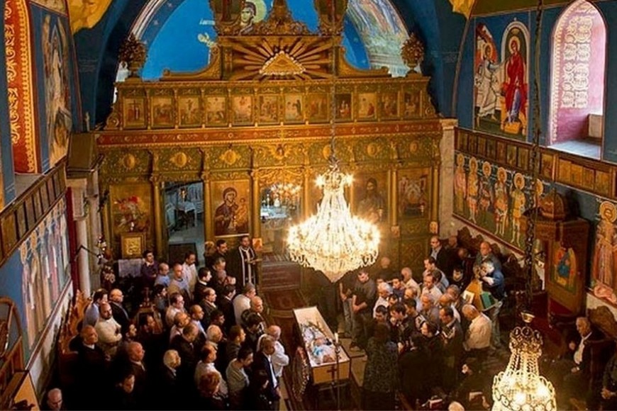 Así lucía por dentro la iglesia de San Porfirio.