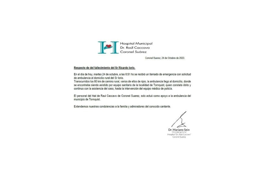 El documento oficial relata que se recibió un llamado de emergencia
