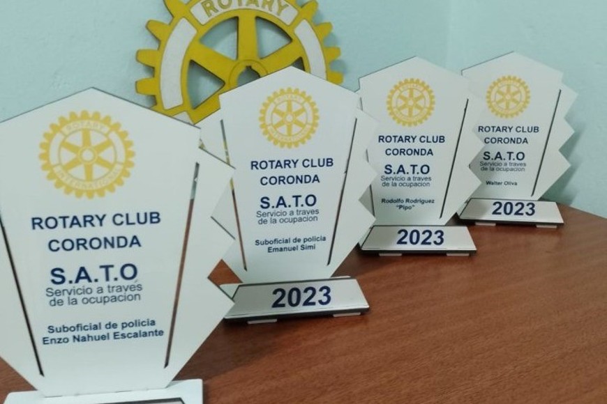 Las distinciones antes de ser entregadas.