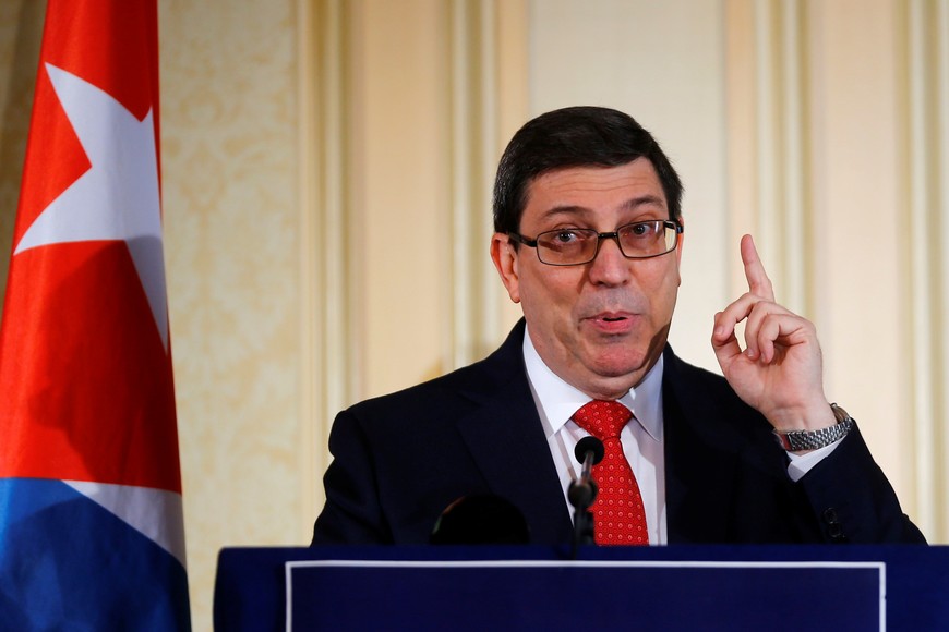 Cuba's Foreign Minister Bruno Rodriguez addresses a news conference in Vienna, Austria, June 19, 2017. REUTERS/Leonhard Foeger   TPX IMAGES OF THE DAY austria viena Bruno Rodriguez Parilla canciller de cuba conferencia de prensa