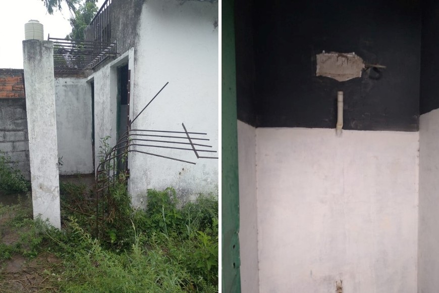 Los malvivientes causaron daño y el baño quedó totalmente vacío.