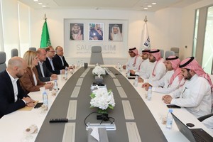 Puccini, Scaglia, Perotti y Saglione en una de las reuniones mantenidas con posibles inversores árabes. Foto: Instagram