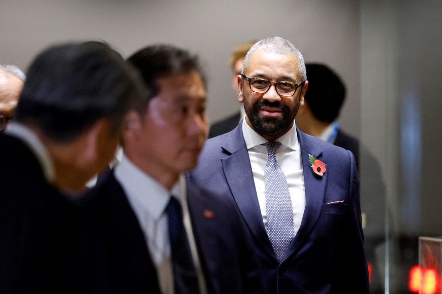 British Foreign Secretary James Cleverly arrives ahead of the G7 ministerial meetings, in Tokyo, Japan, November 7, 2023. REUTERS/Jonathan Ernst/Pool