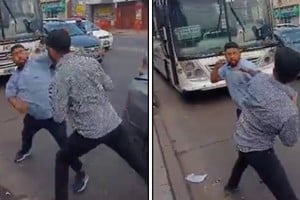 Un colectivo de la línea 620 abolló la parte trasera de un auto  y todo termino en pelea.