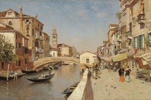 “Río San Lorenzo con el campanario de San Giorgio dei Greci, Venecia”, de Martín Rico y Ortega. Foto: Colección Carmen Thyssen-Bornemisza