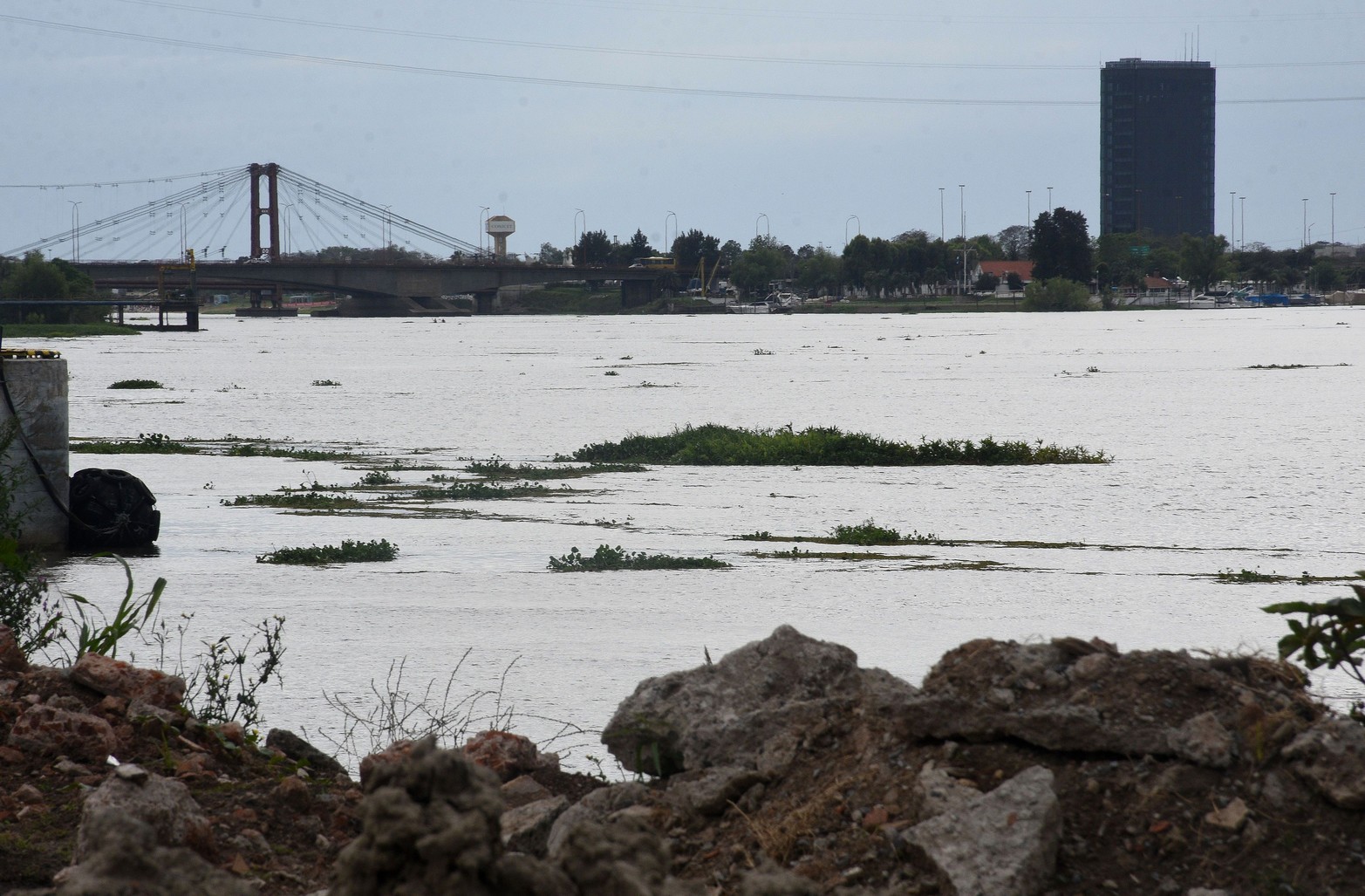 Así está el río desde del Dique II de la zona portuaria hacia el norte.