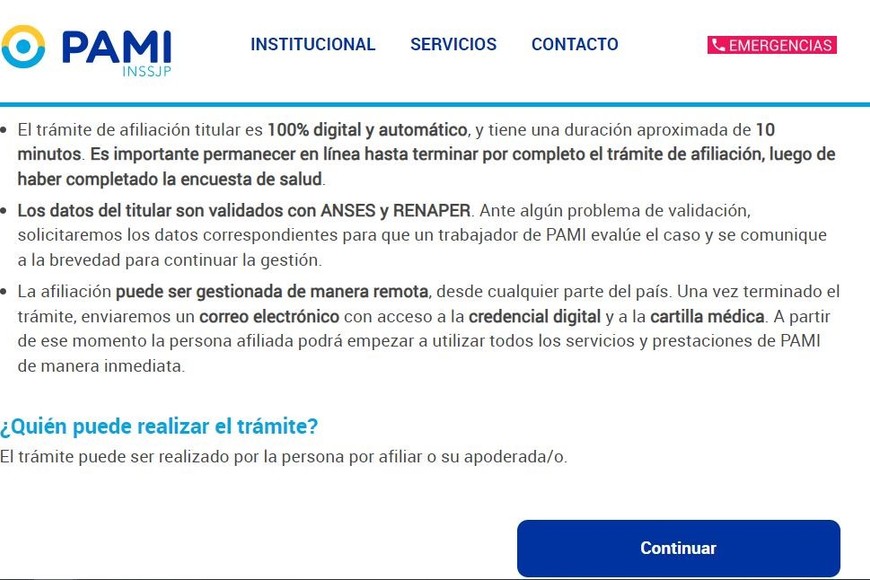 Las afiliaciones al PAMI ya pueden realizarse a través de su web, en menos de 10 minutos.