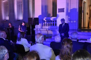 Carlos Arese fue uno de los oradores del acto por el aniversario del Ente Portuario. Crédito: Pablo Aguirre.