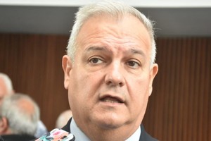 Pablo Farías,  el presidente de la Cámara de Diputados de la Provincia de Santa Fe habló con los periodistas. Créditos: Flavio Raina