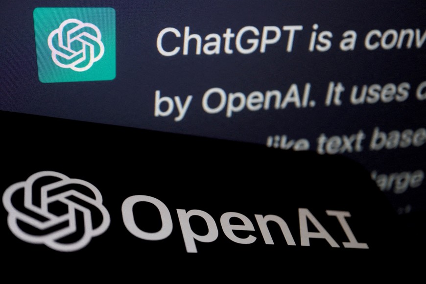 FILE PHOTO: FILE PHOTO: The logo of OpenAI is displayed near a response by its AI chatbot ChatGPT on its website, in this illustration picture taken February 9, 2023. REUTERS/Florence Lo/Illustration/File Photo/File Photo