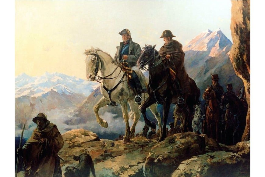 San Martín y O’Higgins pasando los Andes de 	
Julio de Vila y Prades. Foto: Museo Histórico y Militar de Chile