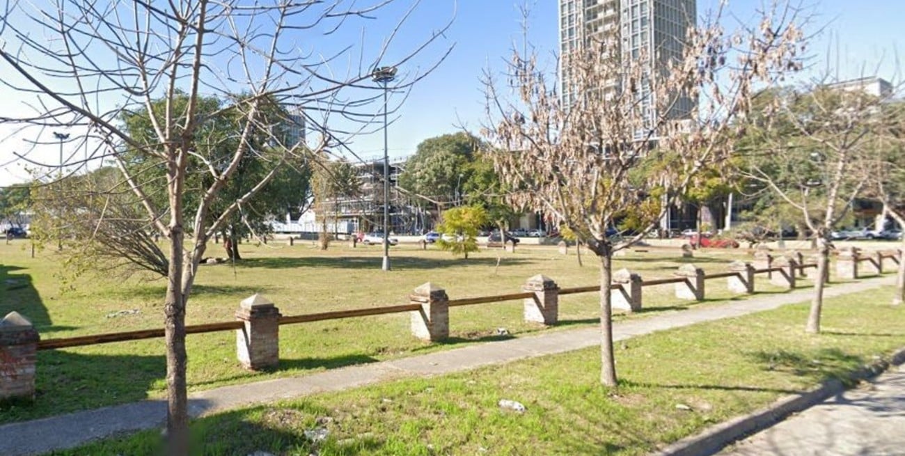 Para comparar, una captura de Google Street View de 2019, cuando el terreno estaba despejado de malezas. Crédito: Google Street View