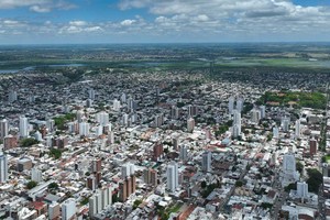 La ciudad de Santa Fe, vista desde el drone de El Litoral. Foto: Fernando Nicola