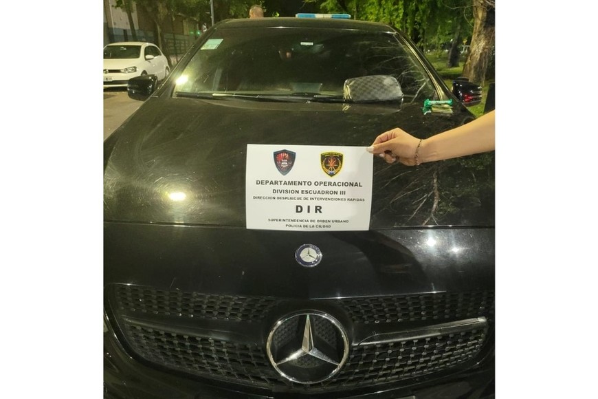 El vehículo en el que circulaba Centurión.