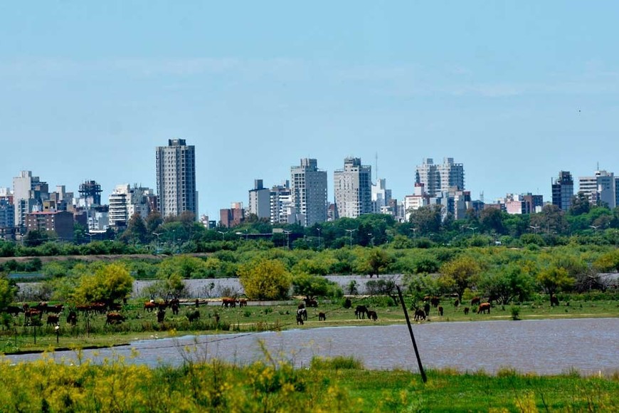 El agua avanza en la región. En Santa Fe, el río Paraná superó los cinco metros. Foto: Flavio Raina.