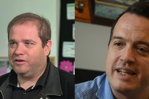 El presidente comunal  de San José de la Esquina, Ezequiel Ruani y el diputado provincial Joaquín Blanco, ambos socialistas y con esa localidad en común. Crédito: Archivo El Litoral- Luis Cetraro