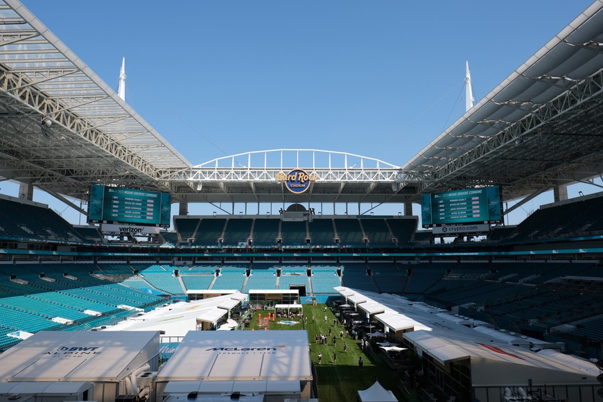 Formula One F1 - Miami Grand Prix - Miami International Autodrome, Miami, Florida, U.S. - May 4, 2023
General view of the paddock set up within the Hard Rock Stadium REUTERS/Ricardo Arduengo