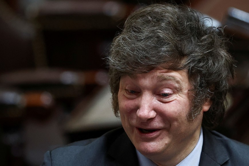 Argentine President-elect Javier Milei reacts after the session of the legislative assembly at the National Congress, in Buenos Aires, Argentina, November 29, 2023. REUTERS/Agustin Marcarian