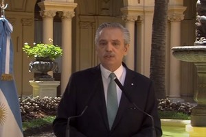 Alberto Fernández en cadena nacional de este viernes.