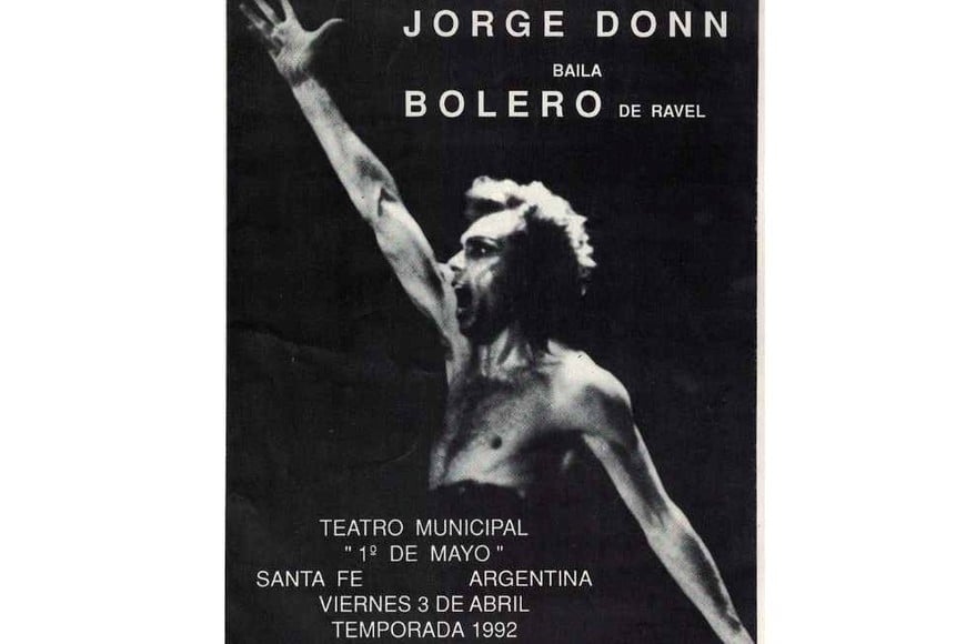 Afiche de la presentación de Jorge Donn en el Teatro Municipal de Santa Fe. Crédito: Gentileza.