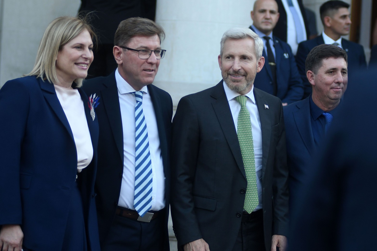 La Vice Gobernadora Gisela Scaglia, el senador Rodrigo Borla, el nuevo Gobernador de Entre Ríos Rogelio Frigerio y el senador Rubén Pirola. Foto Manuel Fabatía