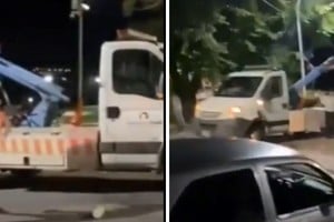 La acción de arrojar objetos en contra de las grúas la repitió en más de tres oportunidades.