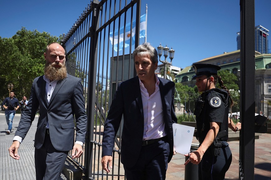 Argentina's Economy Minister Luis Caputo leaves the Casa Rosada Presidential Palace one day after the inauguration of Argentina's President Javier Milei, in Buenos Aires, Argentina December 11, 2023. REUTERS/Agustin Marcarian