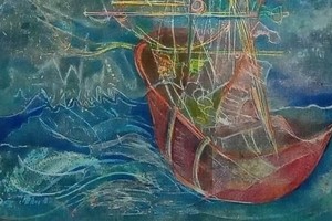 "Historia con barcos", de Ana María Paris (detalle).