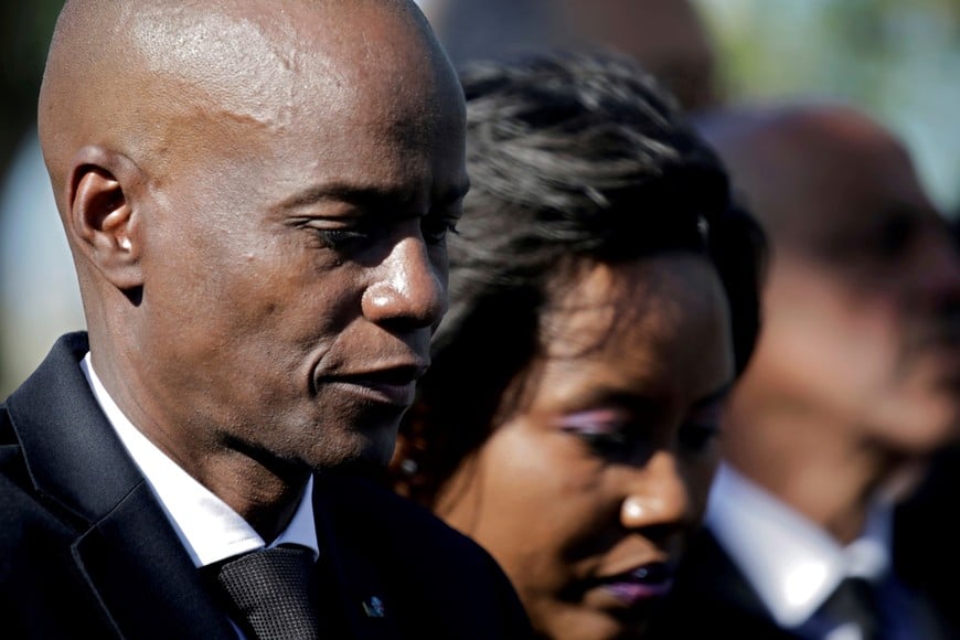 FILE PHOTO: Haiti's President Jovenel Moise and first lady Martine attend a ceremony at a memorial for the tenth anniversary of the January 12, 2010 earthquake, in Titanyen, Haiti, January 12, 2020. REUTERS/Andres Martinez Casares/File Photo