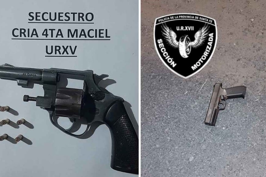 Las armas que fueron secuestradas. Crédito: El Litoral.