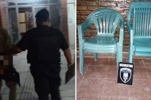 El involucrado quedó detenido en sede policial, mientras que las sillas fueron recuperadas por la policía. Crédito: El Litoral.