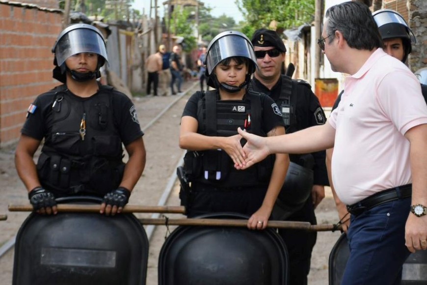 En el lugar, el ministro de Justicia y Seguridad, Pablo Cococcioni. Créditos: Marcelo Manera