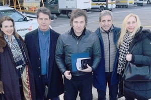 El Presidente Javier Milei aterrizó en Zúrich junto a la comitiva. Crédito: Redes Sociales Oficina del Presidente