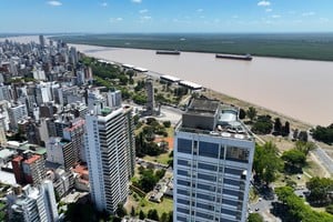 Vista aérea de la ciudad de Rosario. Crédito: Fernando Nicola.