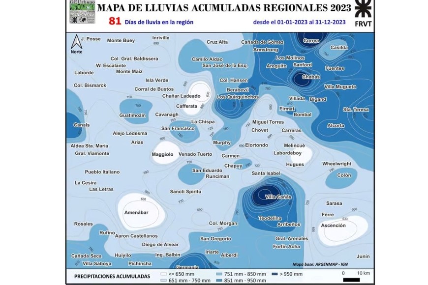Mapa de lluvias.