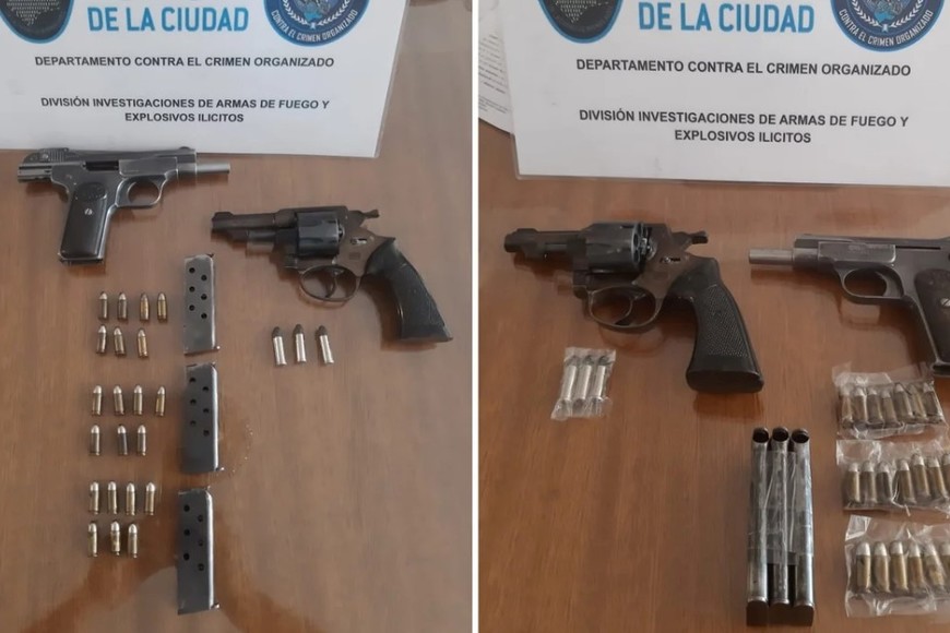 Las armas secuestradas.