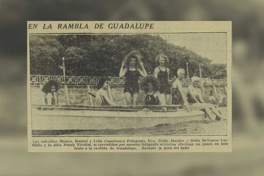 Bañistas en Guadalupe, en una imagen del '35.