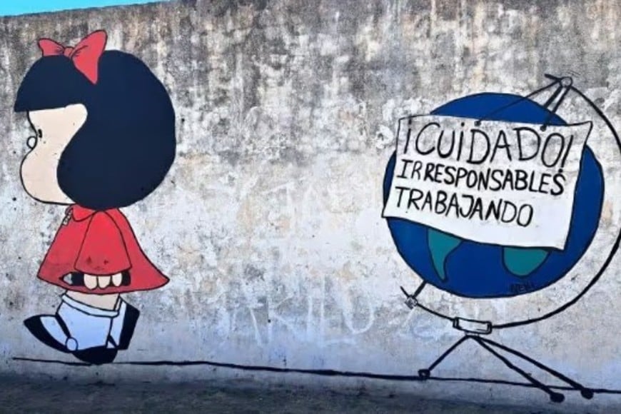 Mural de Mafalda en Villa Cañás.