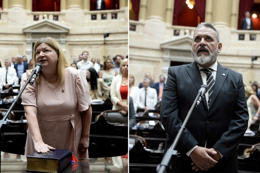 Alida Ferreyra (La Libertad Avanza) y Ernesto Nader Ali (Frente Unidad Justicialista). Crédito: HCDN