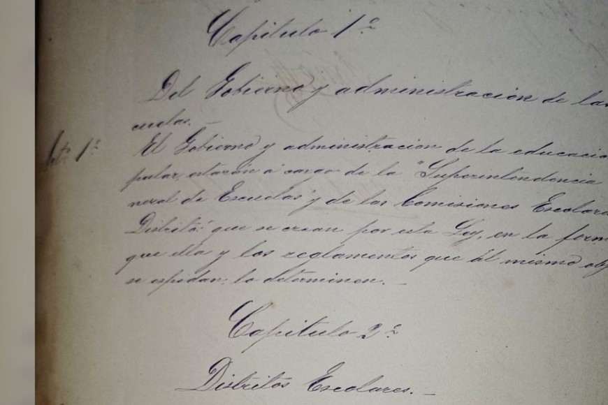 Fragmento texto original de la ley de Educación Común (1874).