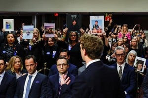 Meta's CEO Mark Zuckerberg stands and faces the audience as he testifies during the Senate Judiciary Committee hearing on online child sexual exploitation at the U.S. Capitol in Washington, U.S., January 31, 2024. REUTERS/Evelyn Hockstein