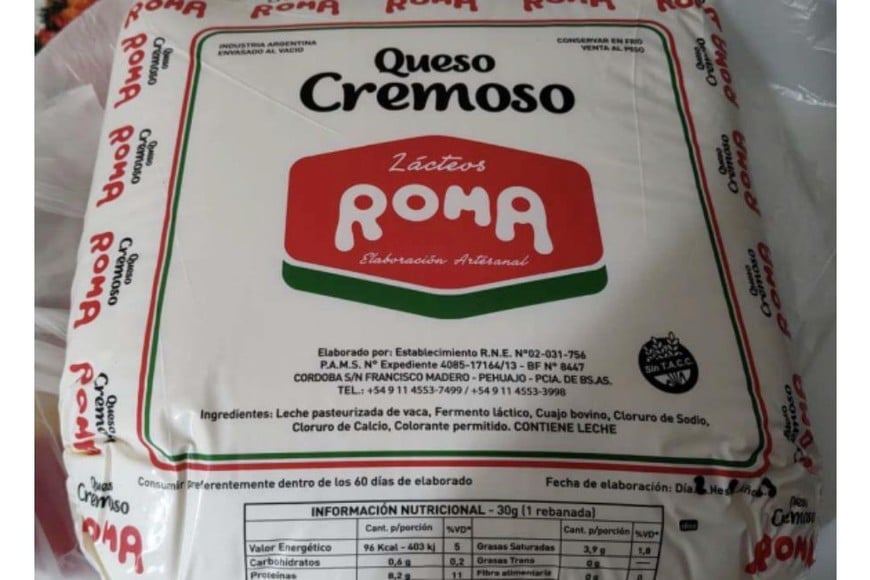 Queso cremoso marca Lácteos Roma