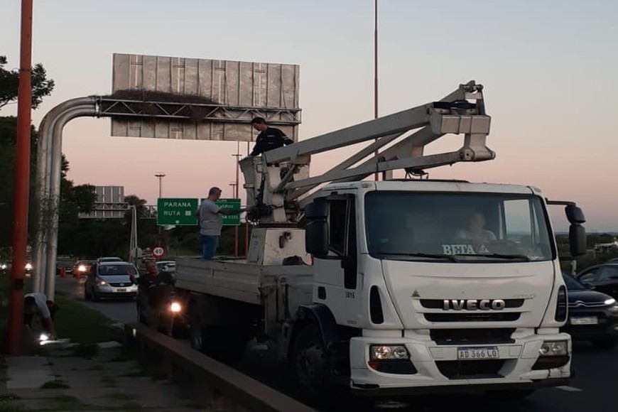 La semana pasada se rehabilitó la iluminación sobre el Puente Oroño. Foto: Gentileza MCSF