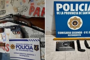 Algunas de las armas que fueron secuestradas. Crédito: El Litoral.