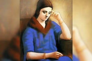 En tiempos de desasosiego cabe volverse de espaldas al mundo y meterse dentro de sí, atender a la propia intimidad, ensimismarse. Imagen: "Olga pensativa" de Pablo Picasso, lápiz pastel, año 1923 (Museo Picasso, París).